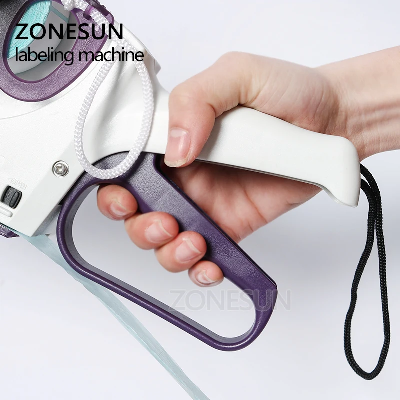 ZONESUN портативная ручная круглая наклейка на бутылки Этикетировочная машина