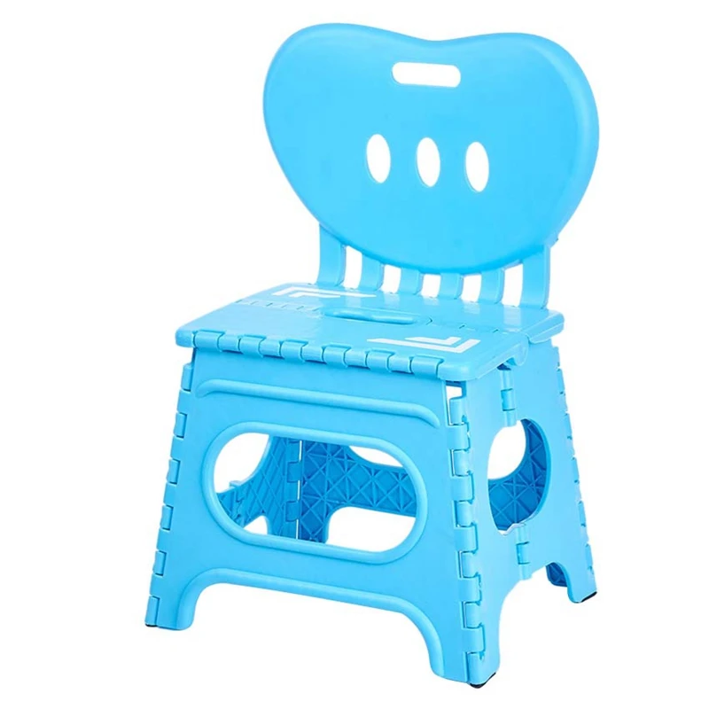 

Folding Stool Plastic Backrest Portable Home Chair Creative Kindergarten Small Bench Children Plastic Chair