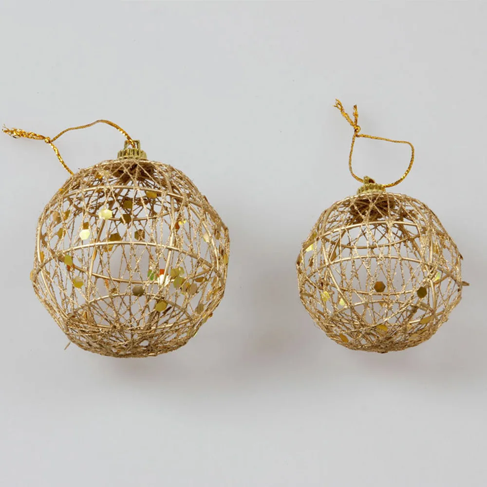 Блестящие золотые шары для рождественской елки 5/6 см подвесные Подвески