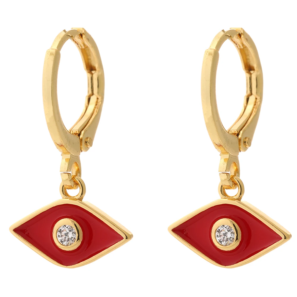 

Eye Earrings for Women Gold Moon Star Dangle Earrings Micro Pave Zircon CZ Copper Paired Earring Trendy Punk New Fashion 2021