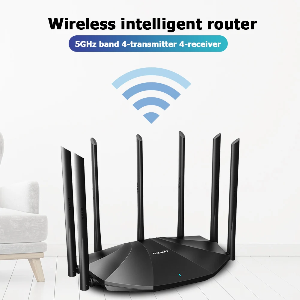 Tenda AC23 Gigabit двухдиапазонный маршрутизатор Wi Fi Беспроводной усилитель 2100 Мбит/с 2 4