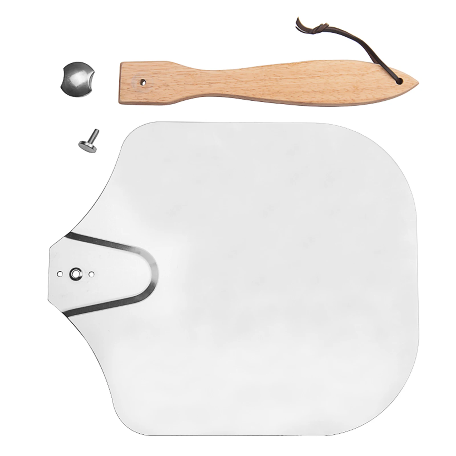 

Aluminum Metal Pizza Peel With Folding Oak Wood Handle Baking High Quality Convenient Storage Easy To Use Peeler