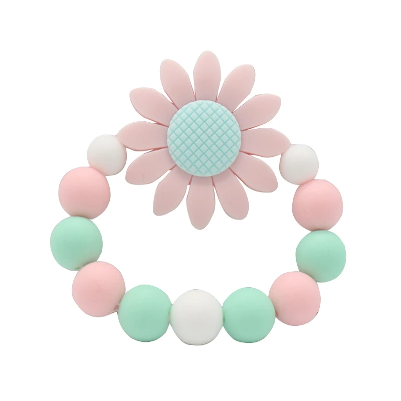 

Baby Silicone Teether Molar Toy Sunflower Gum Baby Teething Silicone Bracelet Flower Teether Toy