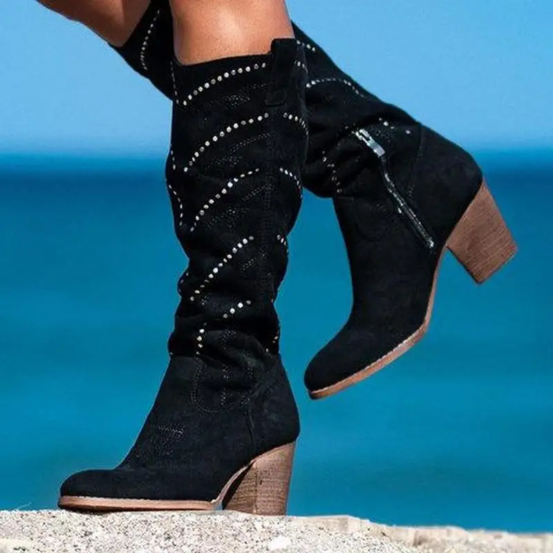 

Hot Women Knee High Boots Chaussure Booties Gladiator High Heels Shiny Crystal Deco Shoes For Woman Zapatos Mujer Sapato