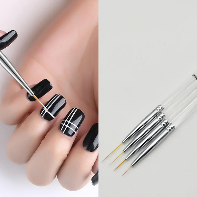 

Clear Acrylic UV Gel Brushes For Nail Drawing Painting Manicure Pen Brush For Nails Art Nail Drawing Line Manicure Tools