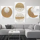 Абстрактный Роскошные Луна плакаты под мрамор Скандинавская картина без рамки домашний Декор стены искусства современным принтом Площадь изображения для Гостиная