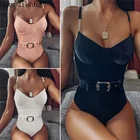 Сексуальный черный белый купальник цельный купальник женский пуш-ап пояс для бикини боди Монокини