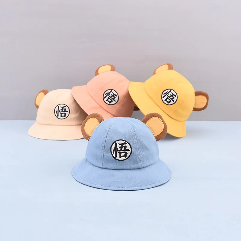 

LDSLYJR 2021 cotton Chinese embroidery Bucket Hat Fisherman Hat outdoor travel hat Sun Cap Hats for child boy and girl 11