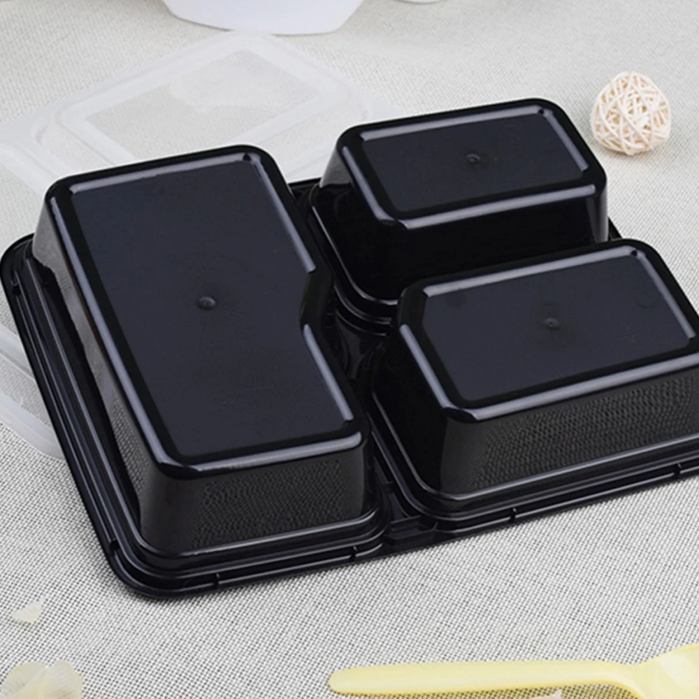 10X Bento Box Ланчбокс пищевой контейнер приготовление пищи ланч бокс 3 отсека многоразовые контейнеры для микроволновки дома
