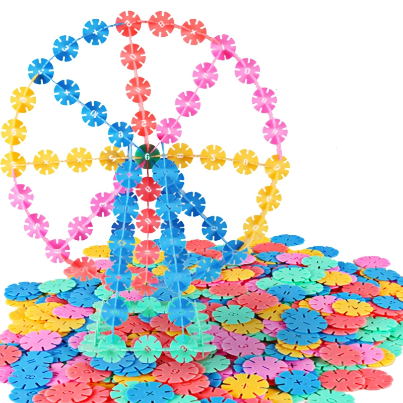 

Children Interconnecting Blocks Early Childhood Plastic Digital Snowflakes Parent-Child Game Building Blocks Educational Toys