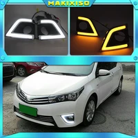 led daytime running light for toyota corolla 2014 2015 2016 car accessories waterproof abs 12v drl fog lamp decoration