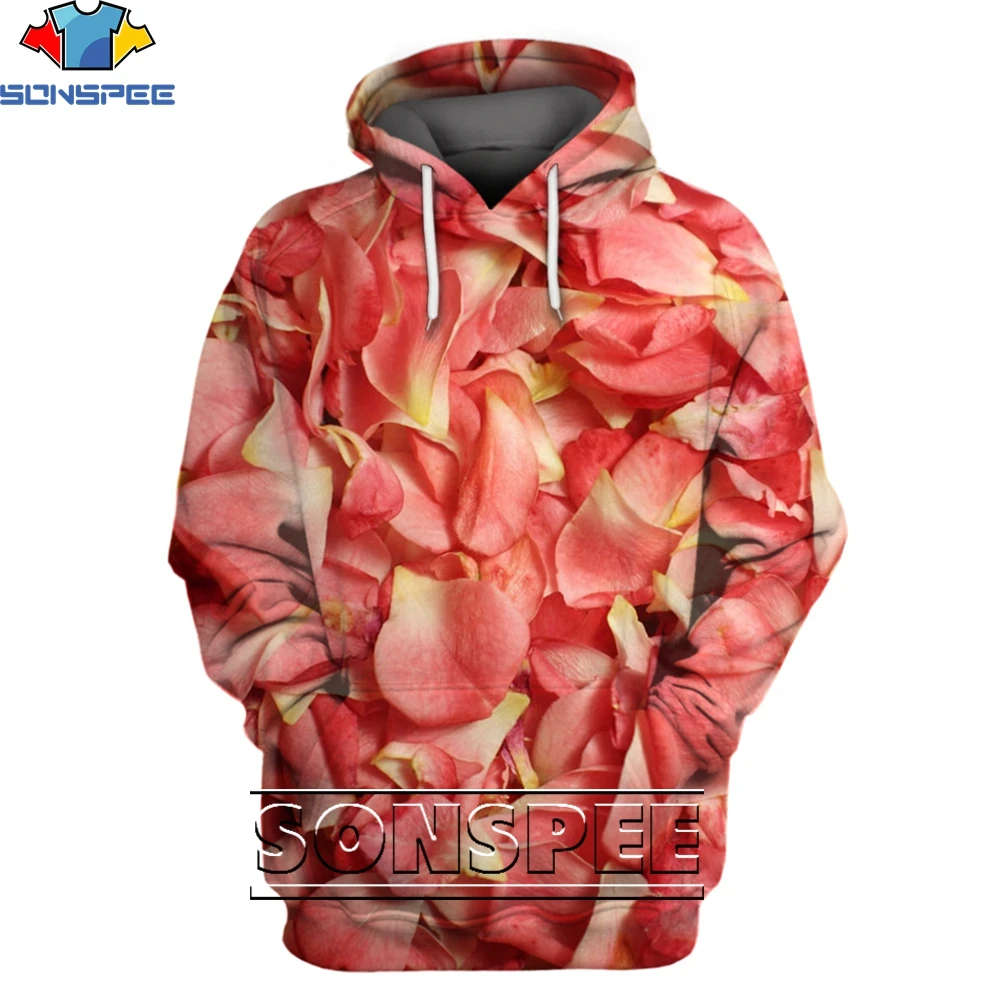 

SONSPEE Flower Petal Interesting Hoodie 3D Printing Men Women’s Camouflage Autumn Winter Man Harajuku Oversize Kids Hoodies Top