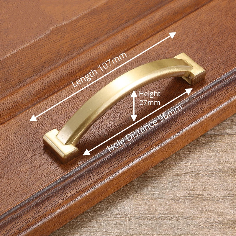 Handle-T1086-96 KAK медные латунные ручки шкафа для двери кухонного шкафа ручки для выдвижных ящиков Европейское винтажное Золотое оборудование для обработки мебели - Цвет: Handle-T1086-96