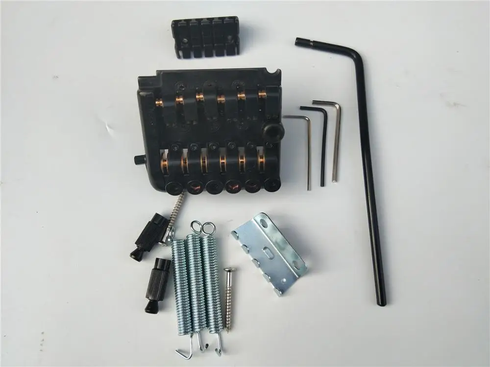 Новое поступление Безголовый электрогитарный мост черного цвета с гайкой BJH