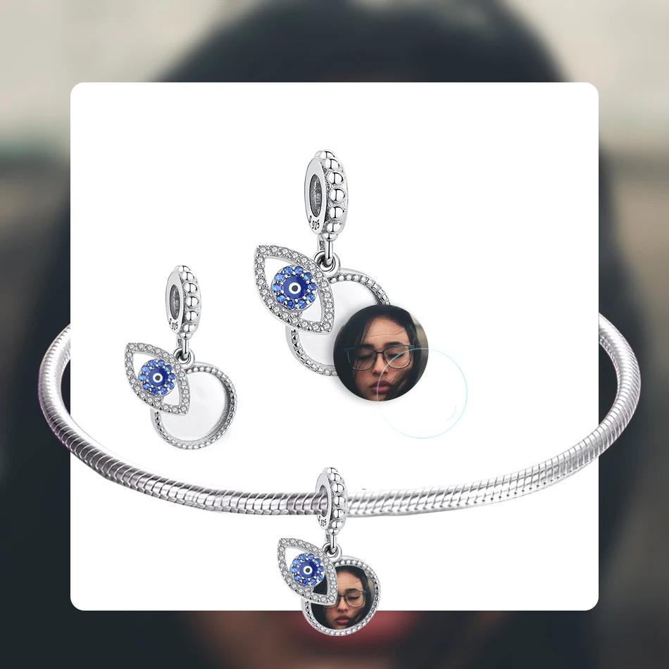 Настоящее Стерлинговое Серебро 925 пробы персонализированные фото Висячие