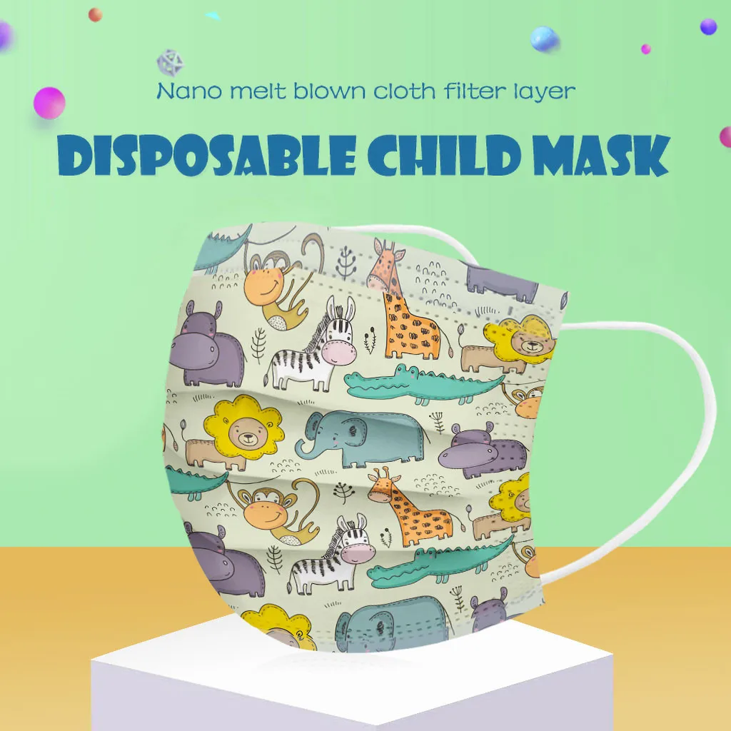 

50pc Kids Children's Respirator Scarf Mascarilla Maks For Face Mascherine Disposable Respirator Industrials 3ply Ear Loop