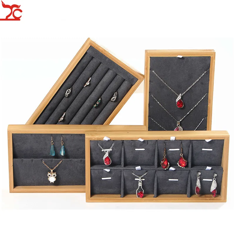 Бамбуковое дерево Подвеска поднос для кольца ожерелья ювелирных изделий