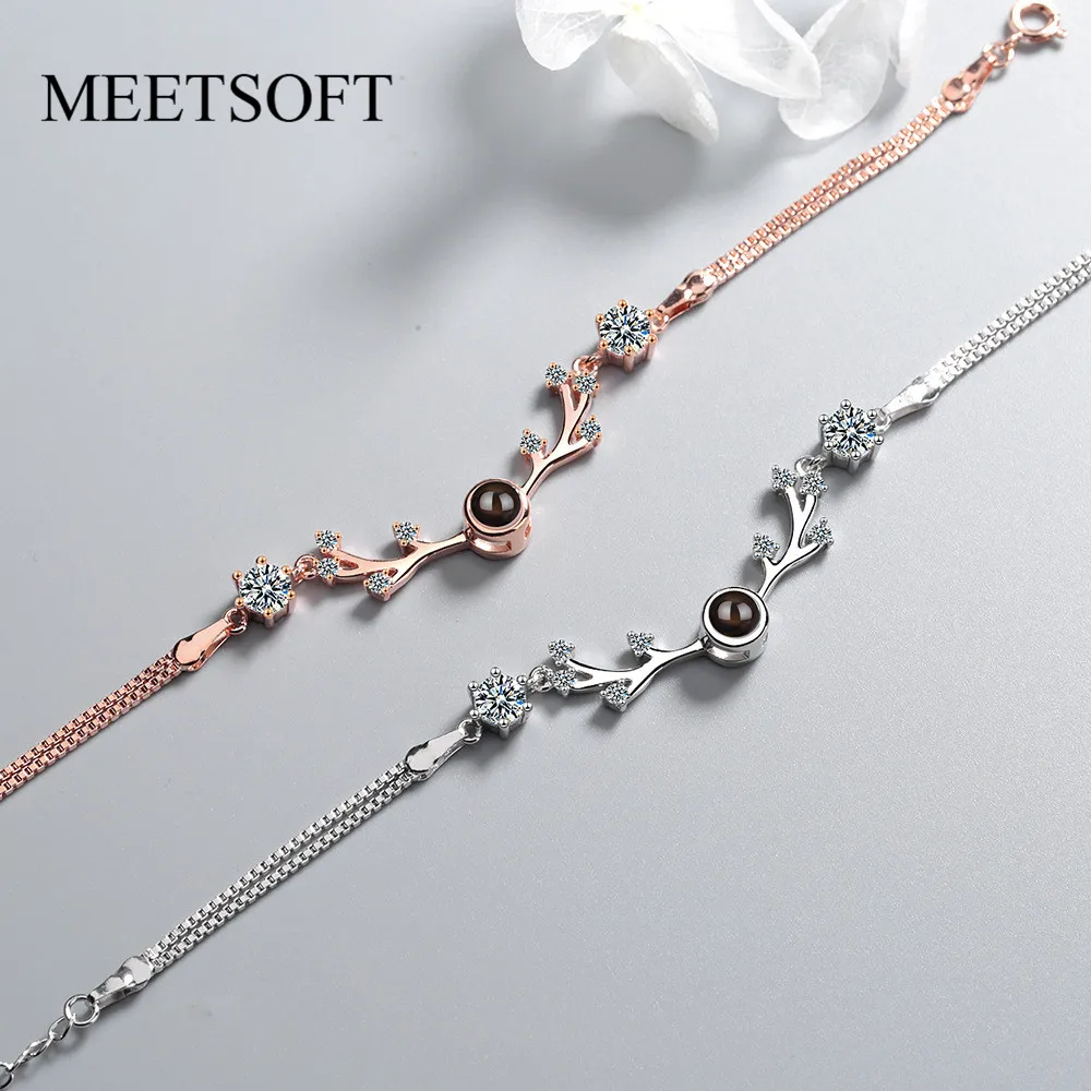 MEETSOFT новые модные серебряные аксессуары хрустальные браслеты для женщин