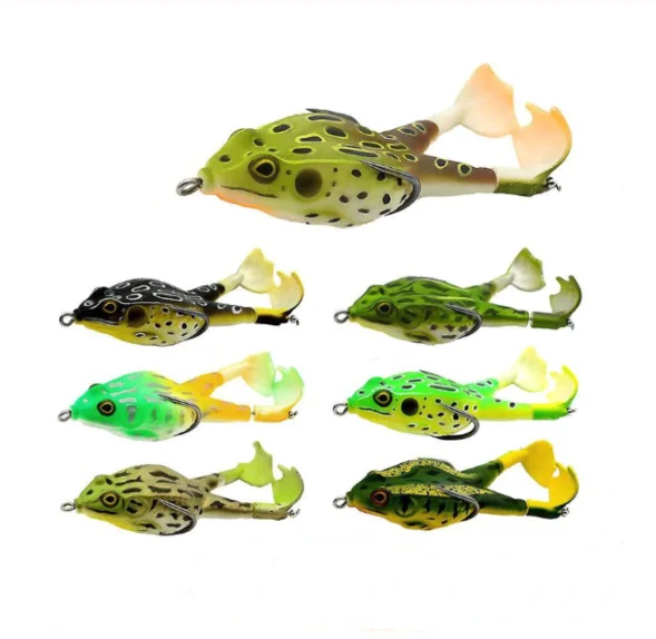

1PCS Minnow Fishing Lure Double Propeller Frog Soft Bait Silicone90mm/13g Artificial Crankbait Wobbler Jig Trolling Soft Lure