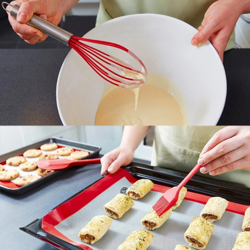 

10PCS Silicone Cooking Utensils Set Non-Stick Spatula Shovel Handle Cooking Tools Sets Kitchen Tools Utensils Home Sets Products
