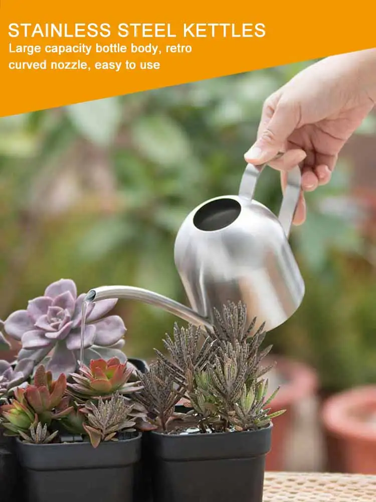 

500ML /1000ML Watering Pot Long Mouth Water Can Stainless Steel Water Sprayer for Flower Plants Garden Planting Tools