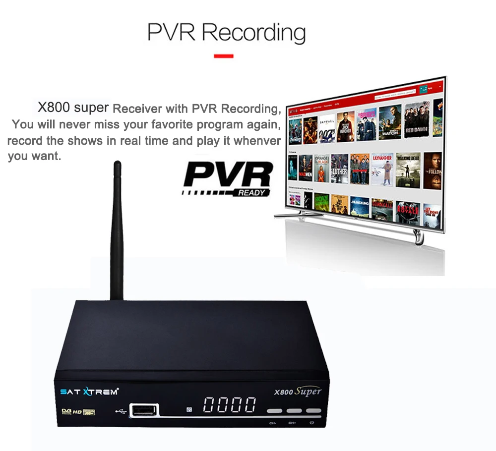 Satxtrem X800 супер HD спутниковый ресивер с MT7601 Wifi Cccam рецептор DVB S2 Цифровой ТВ тюнер Vga 4K 1080P ТВ приемник