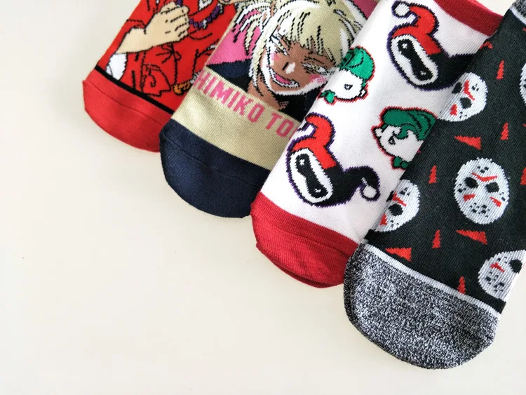 Inuyasha/женские носки с героями мультфильмов; забавные короткие носки из хлопка; милые удобные уличные носки Kawaii; модная повседневная одежда; Skarpetki