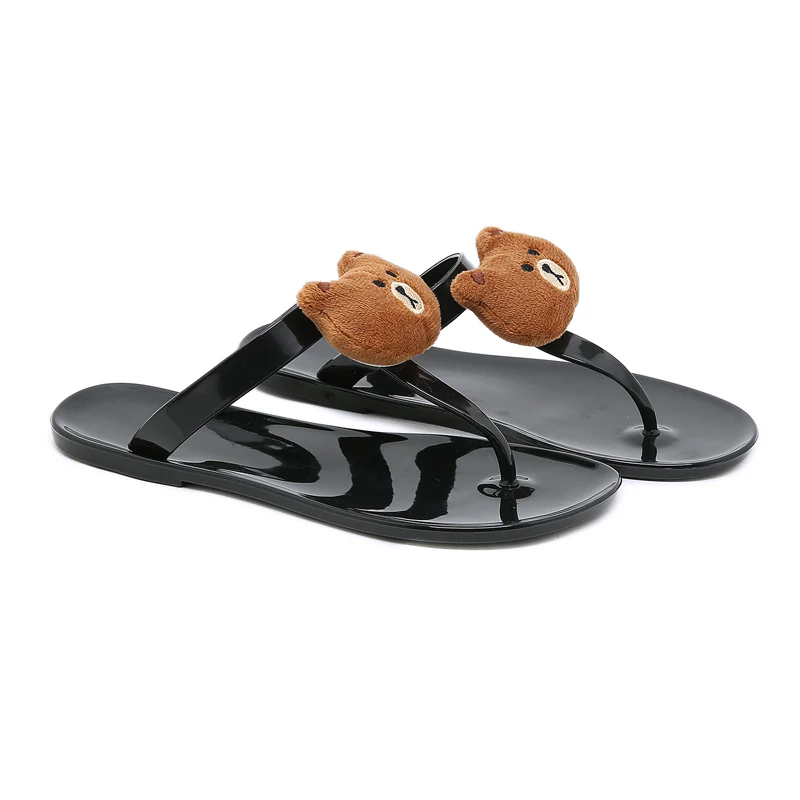 

Jelly Flip Flops Women Bohemian Sandals Summer Cute Animal Beach Shoes Casual Flats Transparent Ladies Slippers