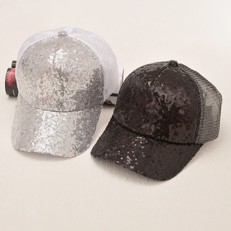 

Летняя модная сетчатая шляпа с блестками, новая Корейская версия, летняя дышащая легсветильник бейсболка с пластиной, Солнцезащитная шляпа...