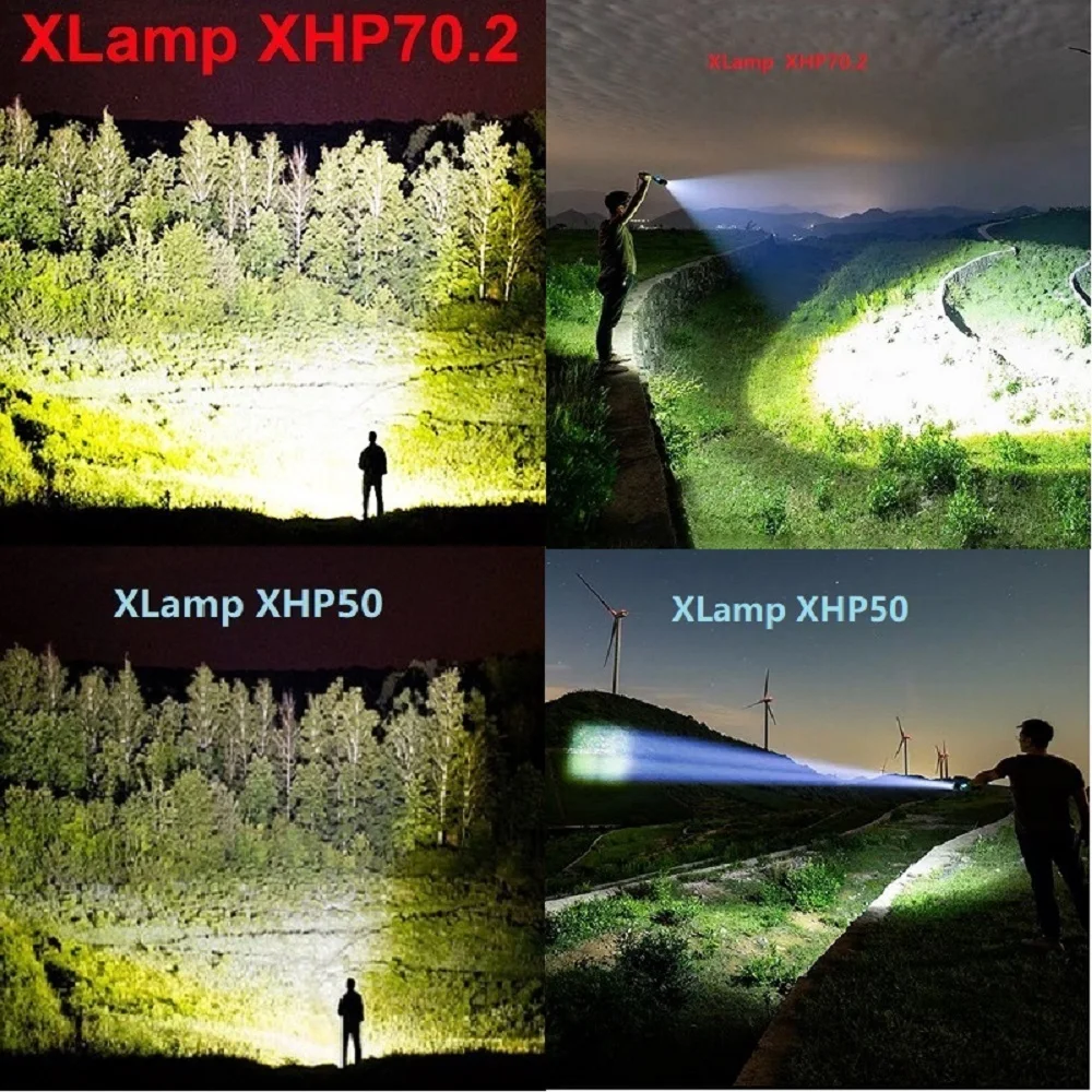 Супер люменов XLamp xhp70.2 мощный светодиодный фонарик с увеличением светодиодный фонарь xhp70 xhp50 18650 26650 usb перезаряжаемый аккумулятор водонепроницаемый