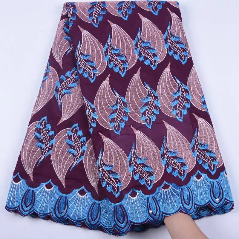 Бирюзовое зеленое швейцарское кружево из вуали в швейцарской вышивкой