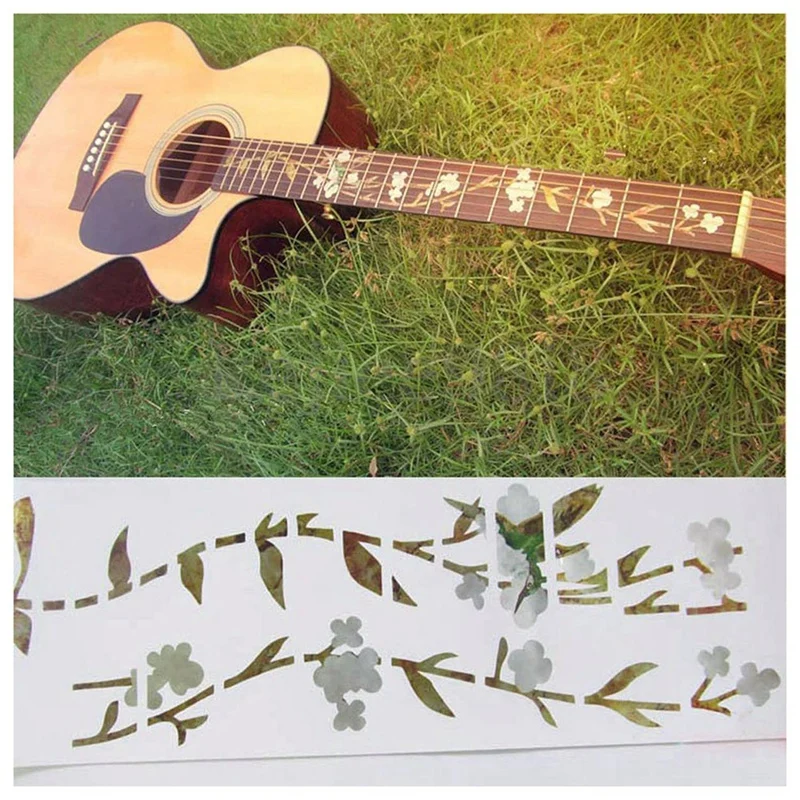 Гитарный отражающий стикер бас гриф с инкрустацией и наклейка на гитару маркер