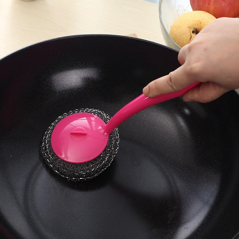 Нержавеющая сталь проволока шариковая чаша щетка Съемная креативная с ручкой