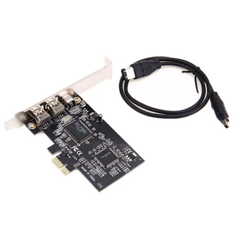 Плата PCI-E Express FireWire 1394a IEEE1394 с низкопрофильным кронштейном в наличии США |