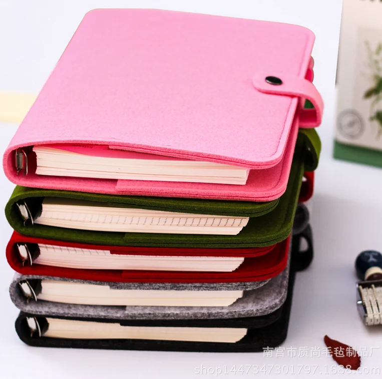 

Travel Diary Book Felt Loose Leaf Notebook Refillable With Card Pocket Pen Holder Binder Notepad Diary Journal Planner