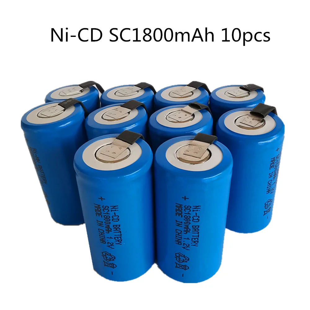 Реальная емкость! 10 шт. SC 1800mah sub c 1 2 v аккумулятор NICD аккумуляторные батареи для