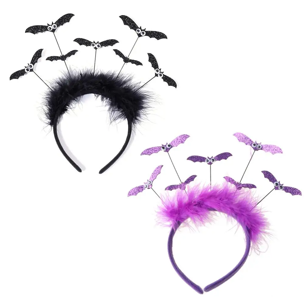 

5pcs Halloween Glitter Bat Hair Hoop Headband Headdress for Women Girl Cosplay Costume Party Accessories