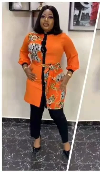 

Spring Autumn African Dresses for Women Dashiki Print Long Sleeve Party Dress Plus Size Fashion Casual African Clothes Office