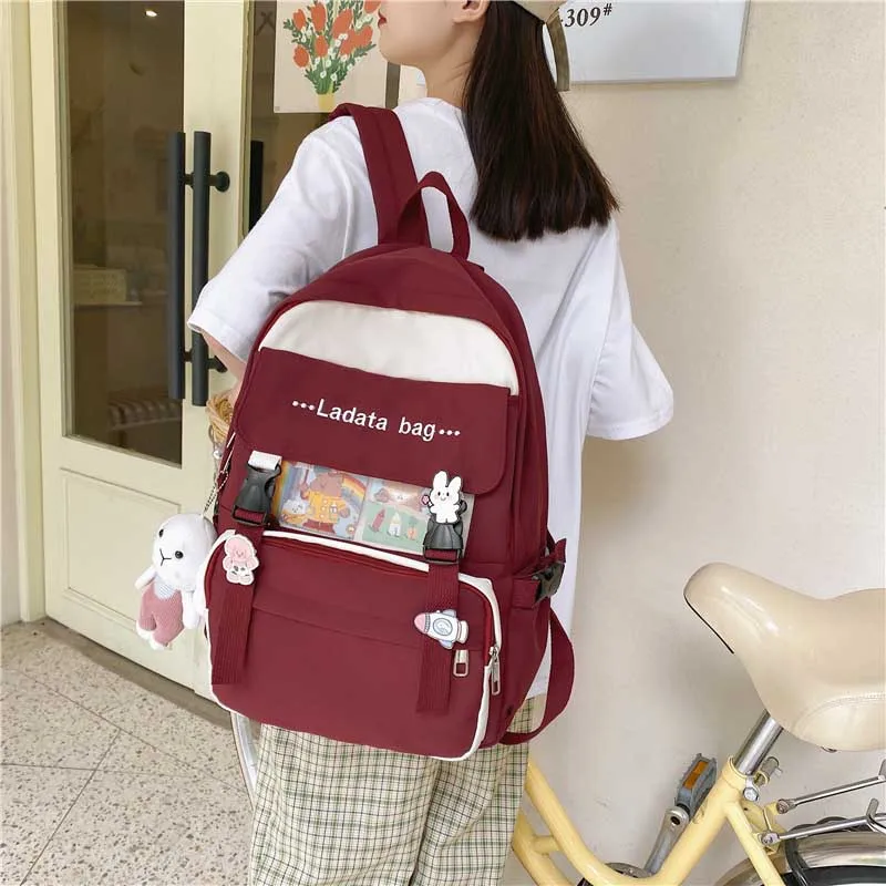 

School Backpack Fashion Women's Students Casual Backpacks For Girls Teenager Female Bags Korean Large Capacity Schoolbag Tote