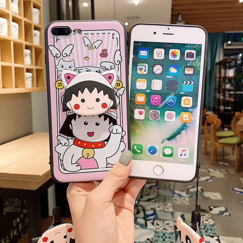Мультяшный складной кронштейн ремешок чехол для телефона костюм iPhone 11 Pro Max 6 6s 7 8