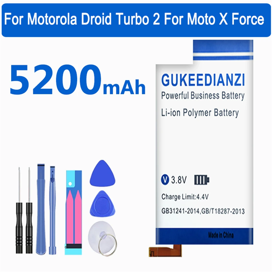 GUKEEDIANBZI 100% новый 5200mAh FB55 Аккумулятор для Motorola Moto DROID Turbo 2 XT1585 XT1581 XT1580 X Force телефон +