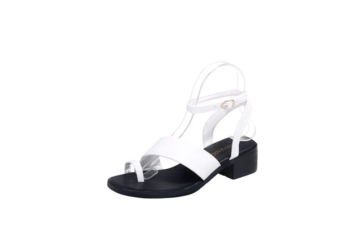 

Female Sandal Large Size Fashion Womens Shoes 2021 Buckle Strap Med Flip Flops Platform Block Heels Girls Big Luxury Beige Retro