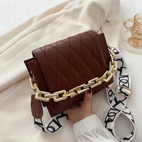 luxury chain handbags for women fashion 2021 sewing thread leather messenger shoulder for daily designer crossbody bag sac bolsa