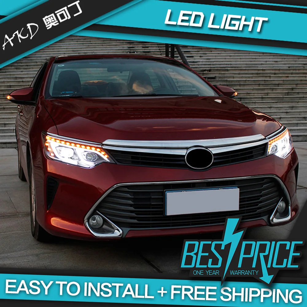 AKD тюнинг Автомобильная фара для Toyota Camry 2015-2017 светодиодные фары DRL ходовые огни