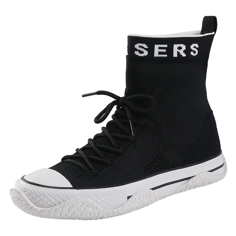 

Women sneakers 2021 spring high-top women casual shoes lace-up sock shoes breathable mesh women flats shoes zapatos de mujer