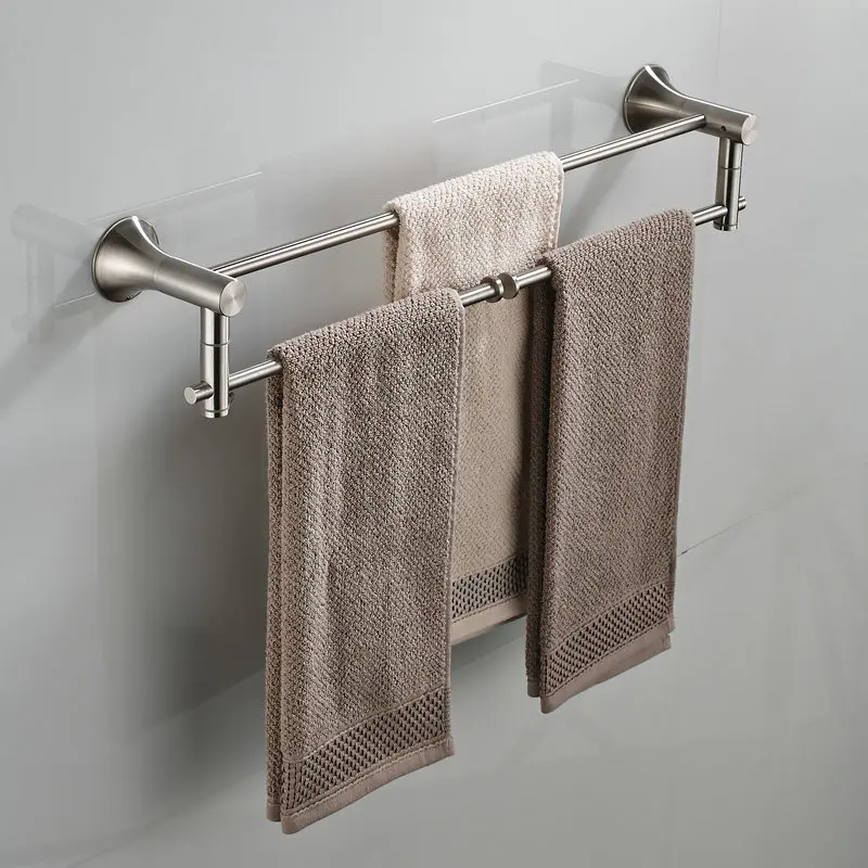 Rail Holder Storage Shelf Bar Hanger 2 Handles Towel Rack