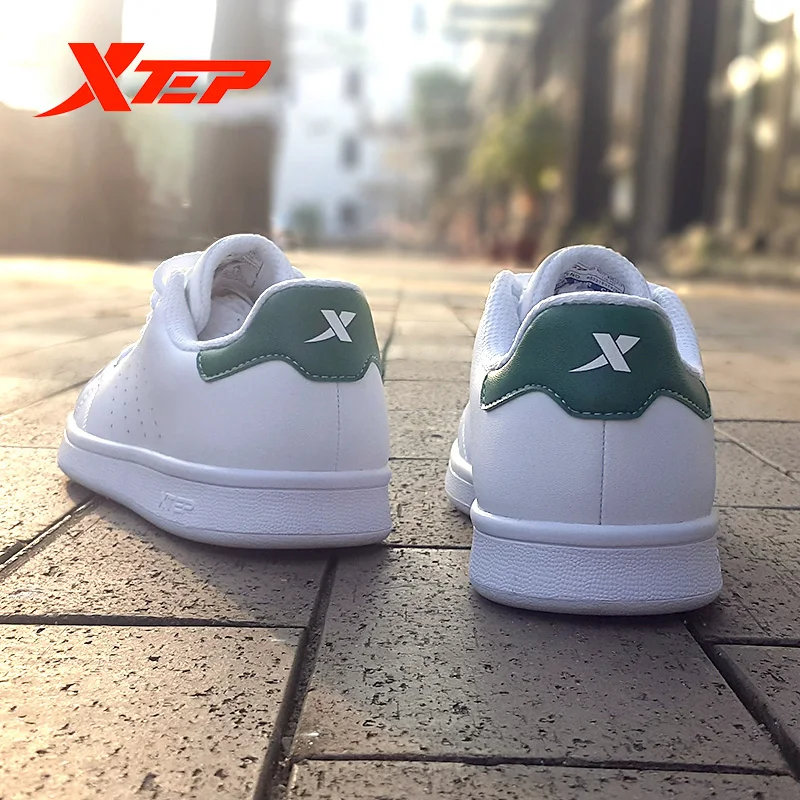 Xtep Men Women Skateboarding Shoe Couple Leather Unisex White Stan Sneakers Casual Breathable Shoes 983218319266