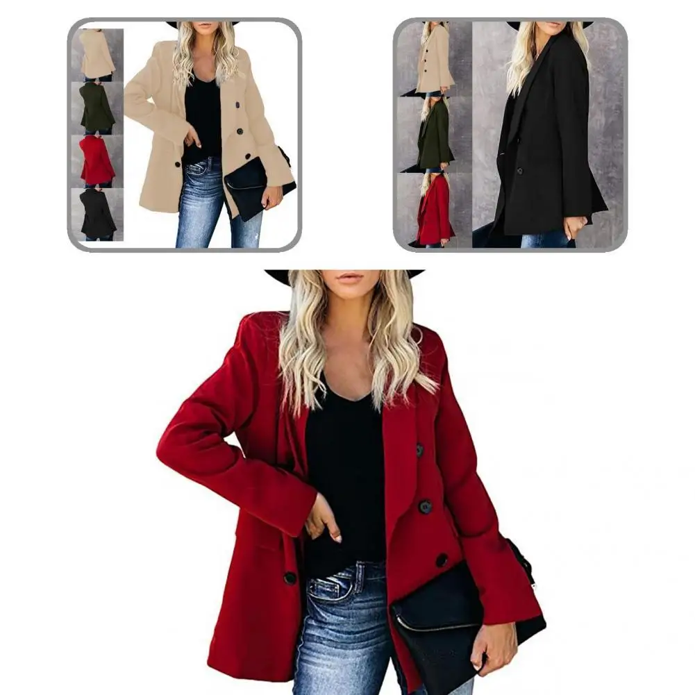 

Fashion Lady Blazer Polyester Autumn Blazer Anti-wrinkle Buttons Super-soft Lady Blazer