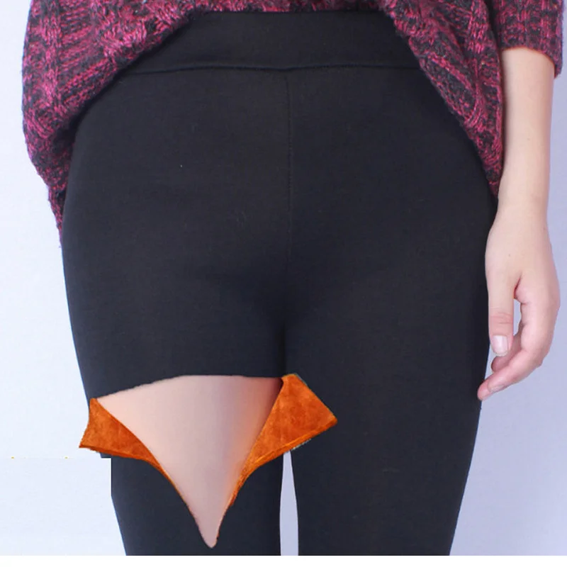 Женские теплые флисовые леггинсы размера плюс мягкое нижнее белье 4XL бесшовные