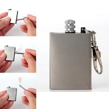 Outdoor Emergency Survival Camping Lighter Not Including Oil Keychain Barbecue Machine Portable Stainless Steel Waterproof